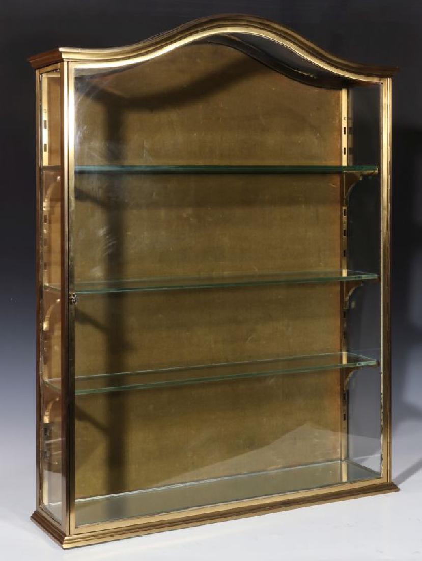 A HEAVY 20TH CENTURY SOLID BRASS DISPLAY CABINET (1 of 11)