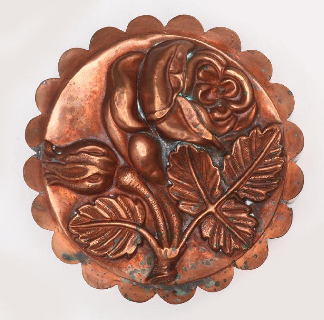 AN ANTIQUE COPPER ROSE FORM FOOD MOLD (1 of 5)