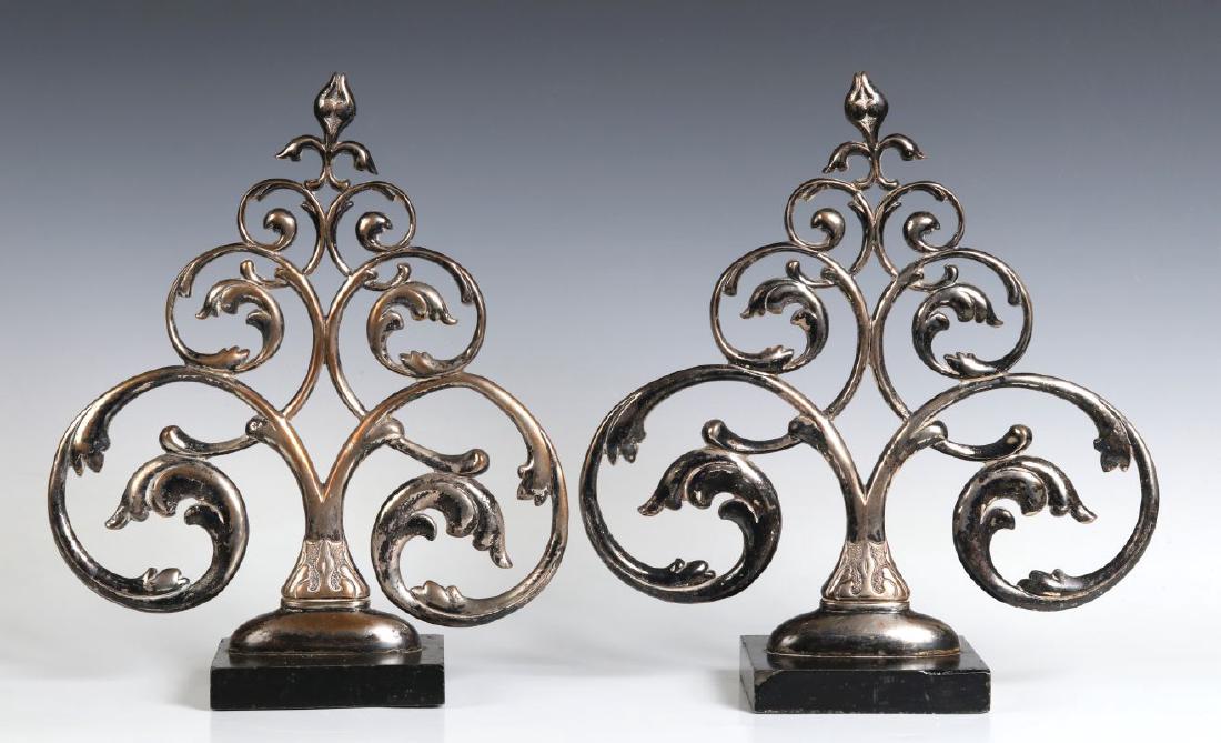 A PAIR 19TH C. FRENCH SILVER PLATED BRONZE ORNAMENTS (1 of 8)