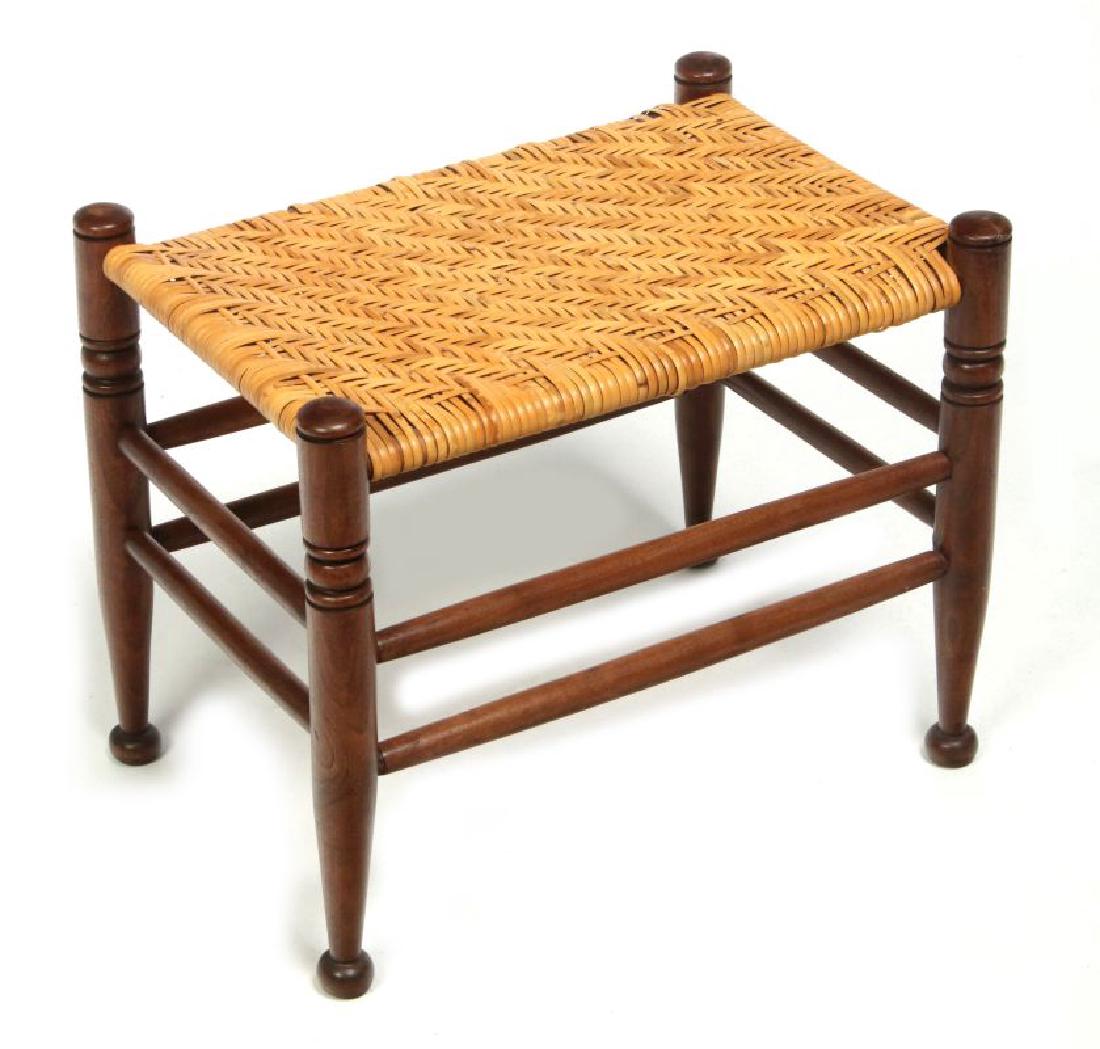 AN EARLY  20TH CENTURY RATTAN TOP FOOT STOOL (1 of 5)