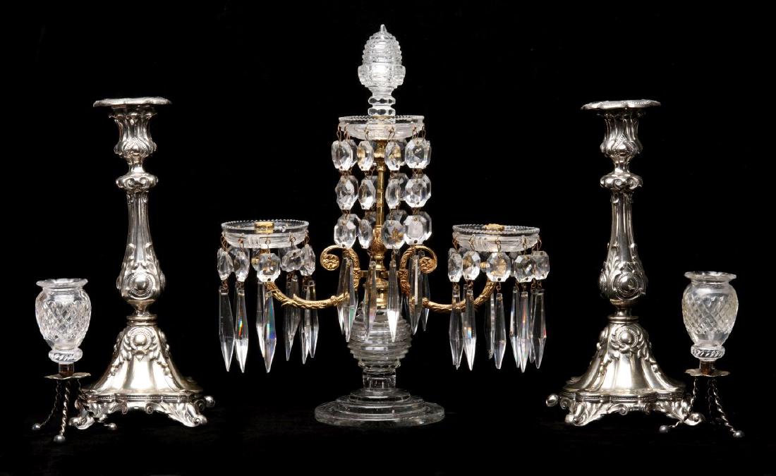 FRENCH CRYSTAL AND ORMOLU GIRANDOLE WITH ADDITIONS (1 of 8)