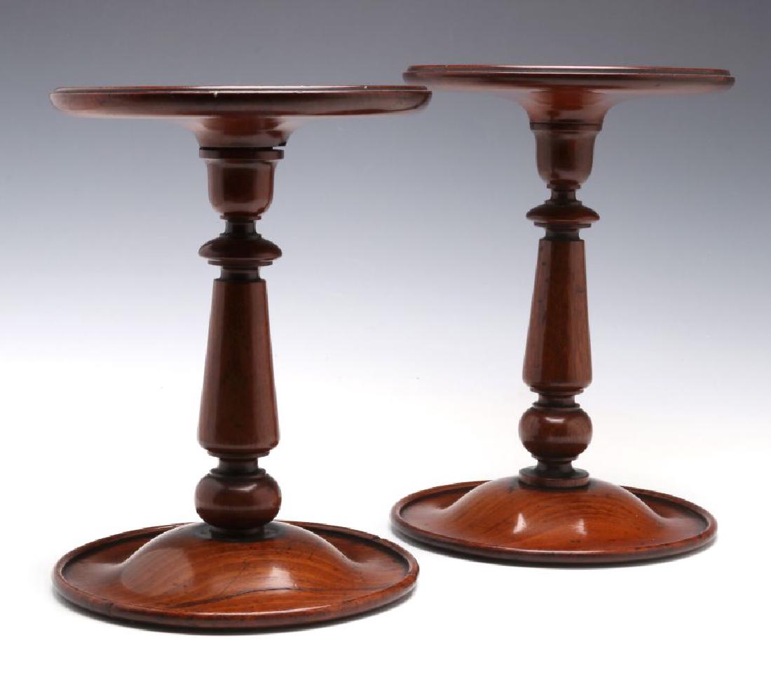 A NEAR PAIR GEORGIAN MAHOGANY TABLE-TOP STANDS (1 of 5)