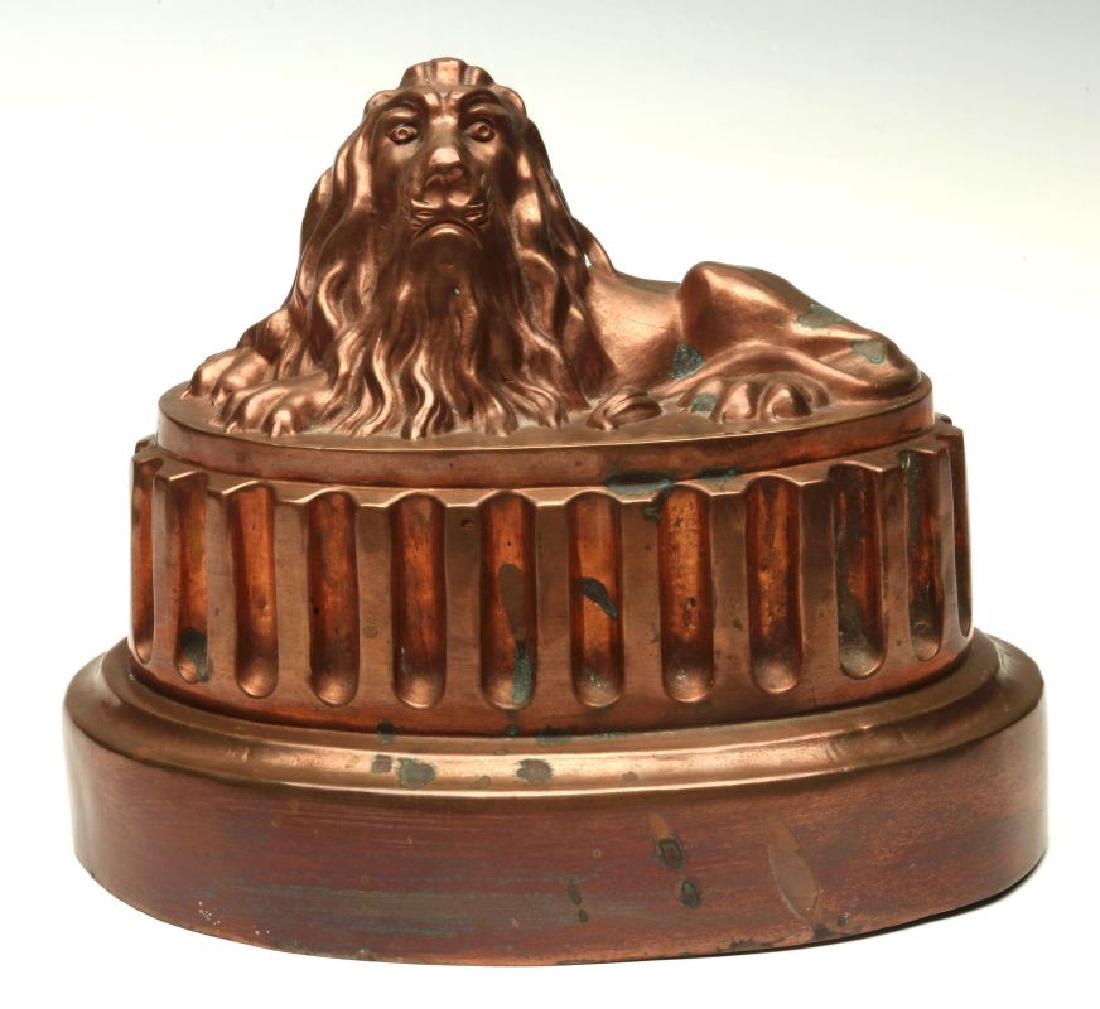 A BENHAM & FROUD COPPER LION FORM FOOD MOLD (1 of 9)