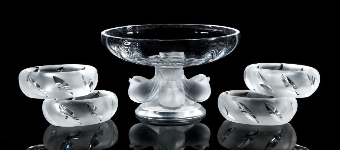 FIVE LALIQUE CRYSTAL DISHES (1 of 7)