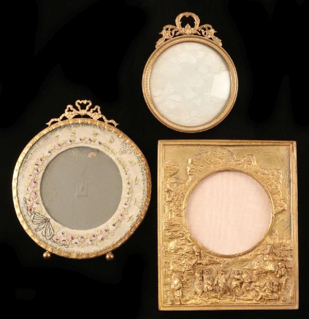 THREE FINE ANTIQUE FRENCH ORMOLU PICTURE FRAMES (1 of 5)