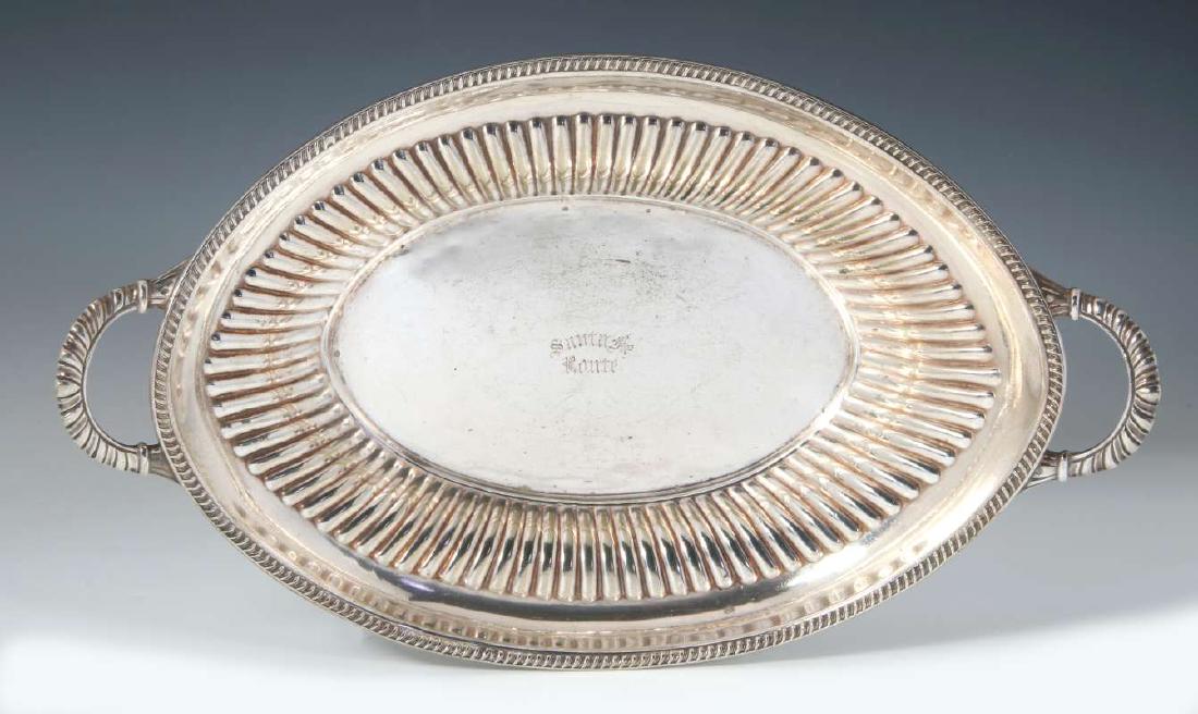 AT&SF RR 'SANTA FE ROUTE' OVAL SILVER  BREAD TRAY (1 of 9)