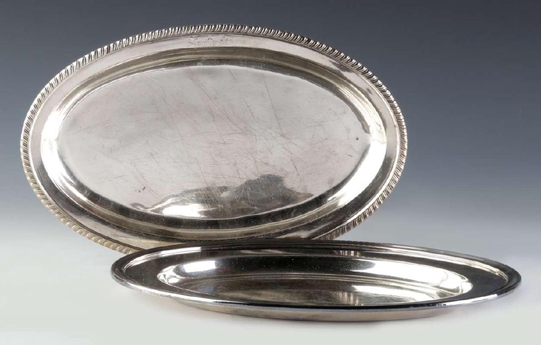 TWO AT&SF SANTA FE RR SILVER SERVING PLATTERS (1 of 9)