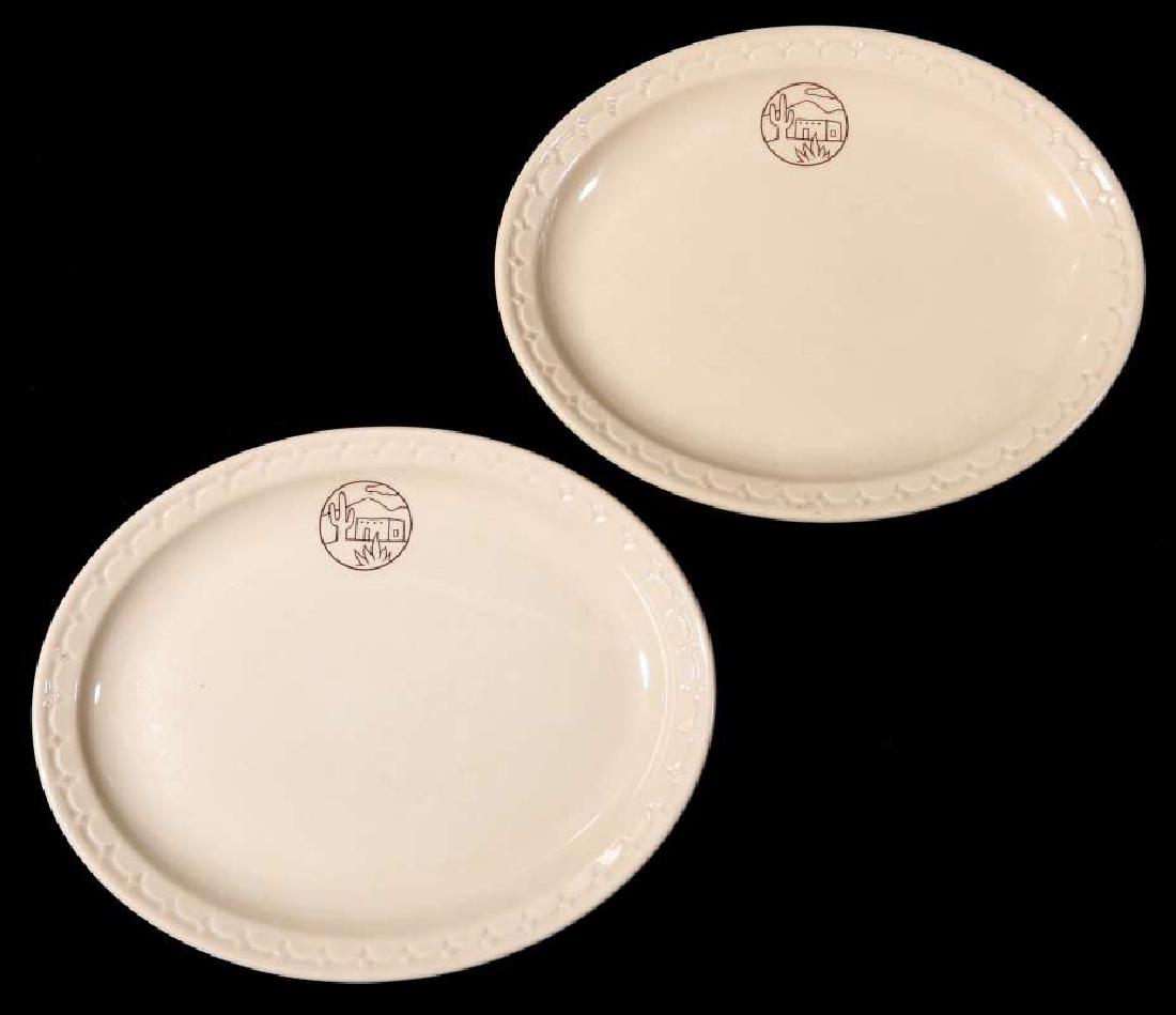 TWO AT&SF SANTA FE RR ADOBE OVAL PLATTERS (1 of 13)