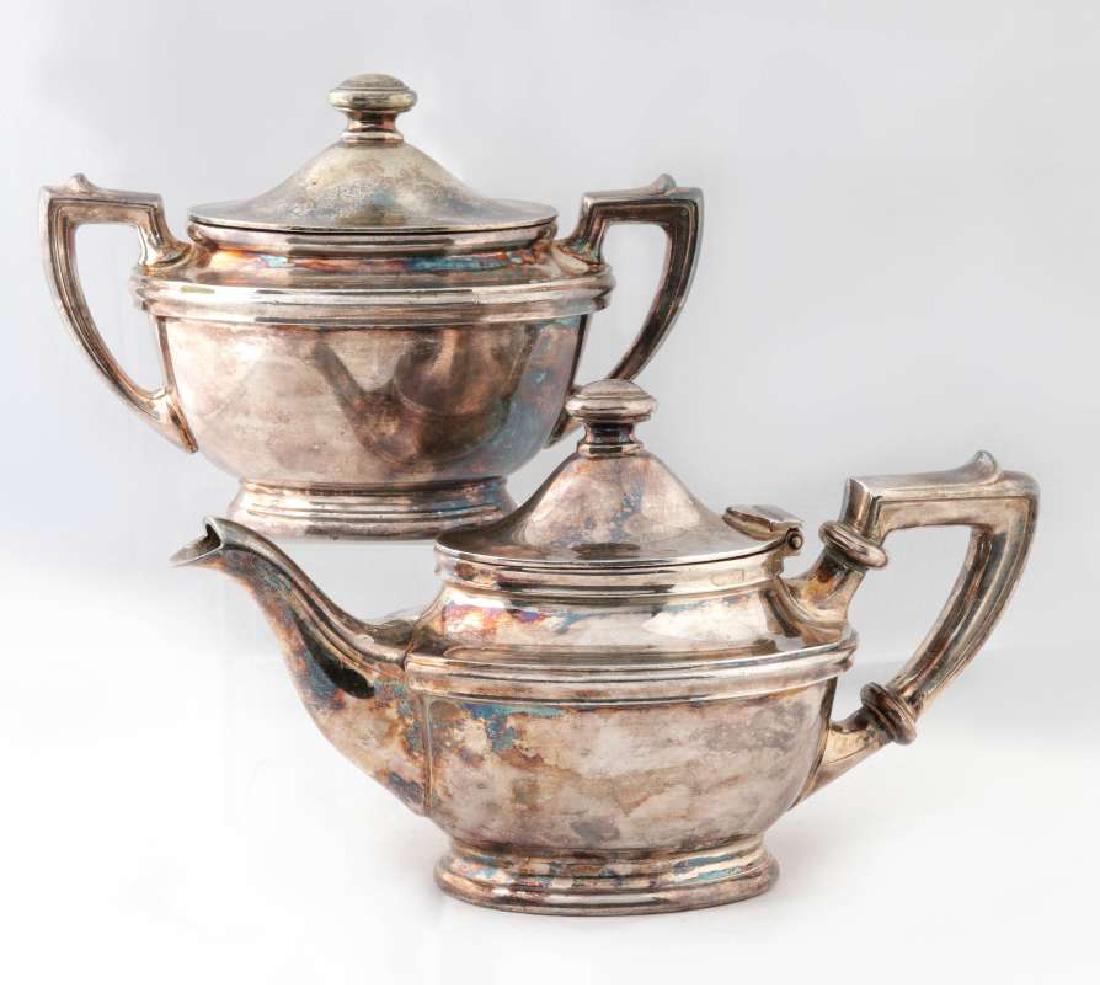 AT&SF SANTA FE RR SILVER TEAPOT AND COVERED SUGAR (1 of 9)