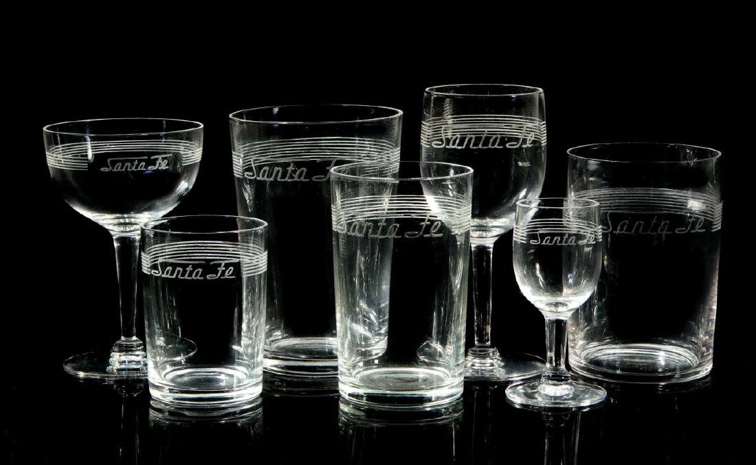 AT&SF SANTA FE RAILROAD SCRIPT LOGO GLASSWARE (1 of 7)