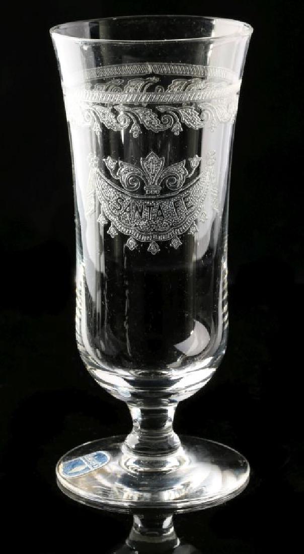 SANTA FE RR DRAPE LOGO PARFAIT GLASS SIGNED HEISEY (1 of 9)