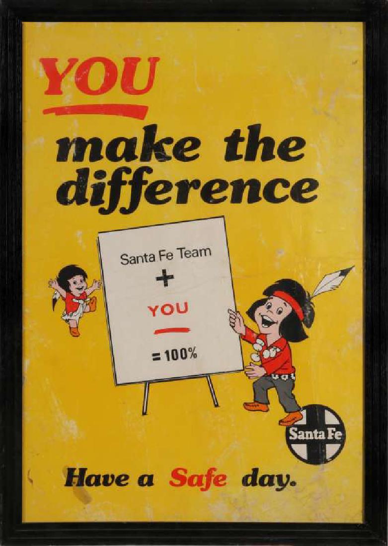 SANTA FE RAILROAD EMPLOYEE SAFETY FRAMED POSTER (1 of 8)