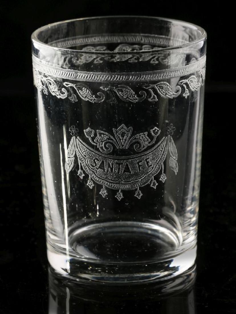 AT&SF SANTA FE RR ETCHED DRAPE SHOT GLASS (1 of 7)