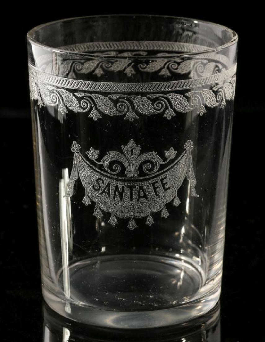 AT&SF SANTA FE RR ETCHED DRAPE GLASS TUMBLER (1 of 7)