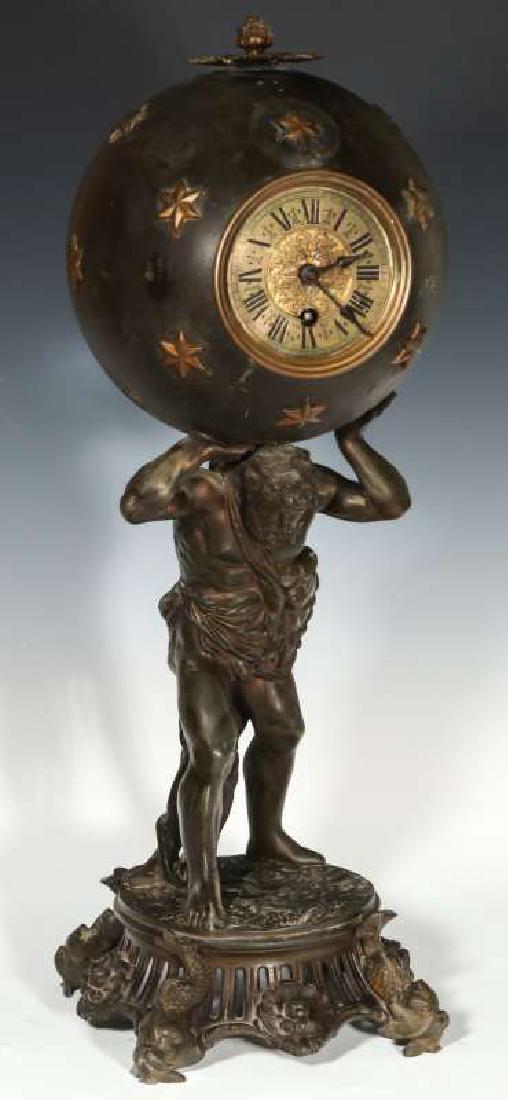 A 19TH CENTURY FRENCH 'ATLAS' STATUE CLOCK (1 of 10)