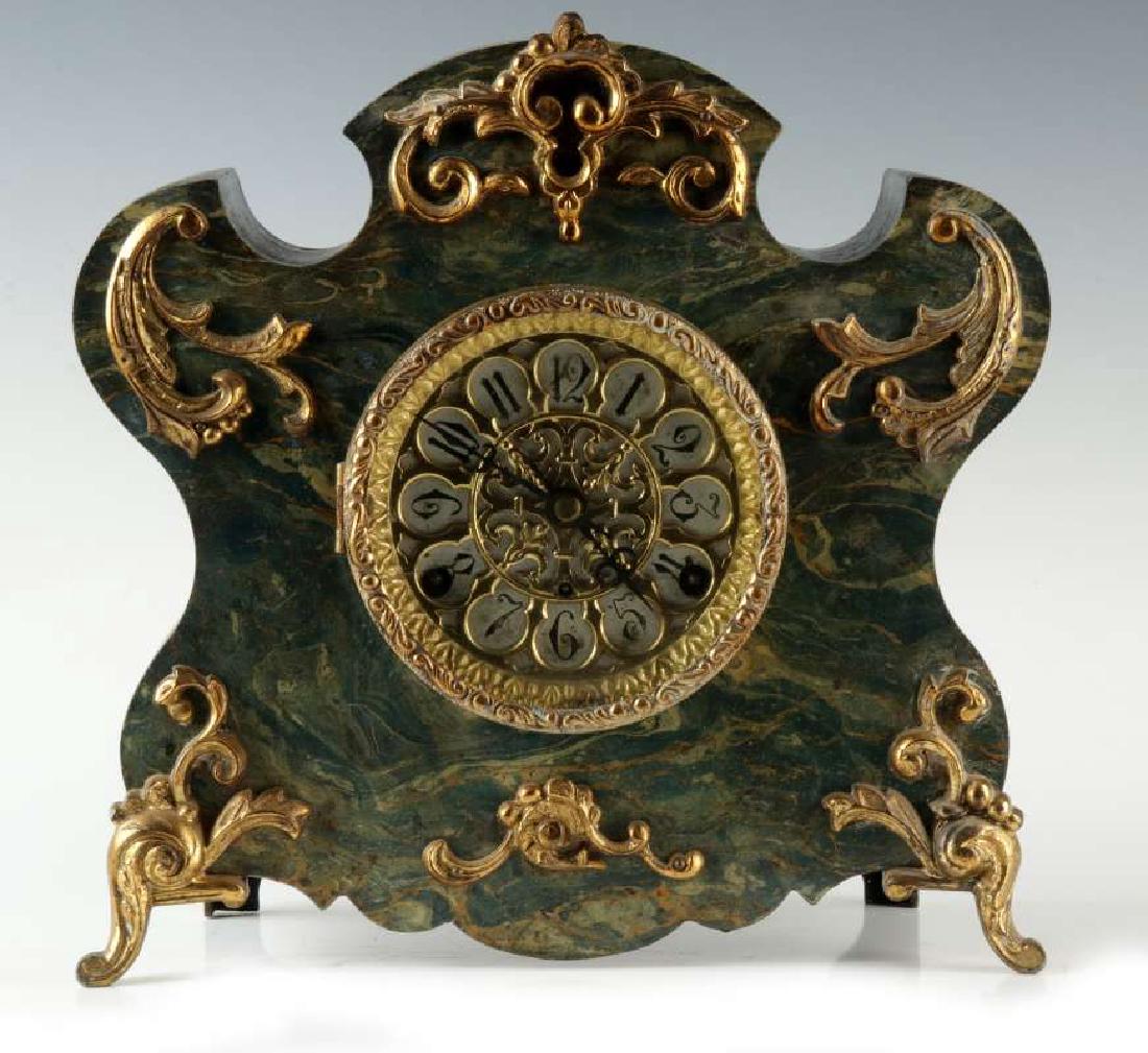 NEW HAVEN 'MILAN' FAUX MARBLE IRON CASE CLOCK (1 of 13)