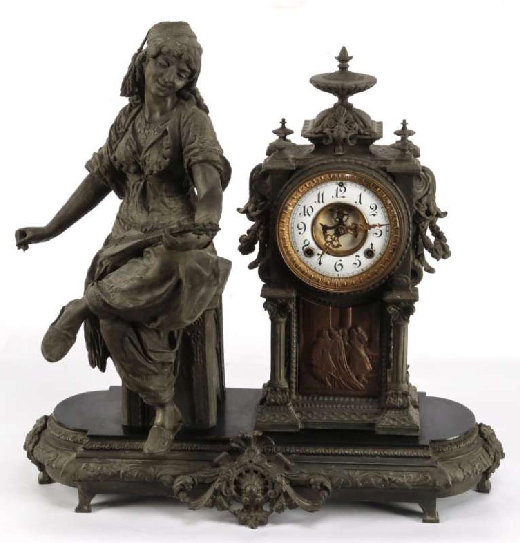 AN ANSONIA 'AIDA' STATUE CLOCK (1 of 13)