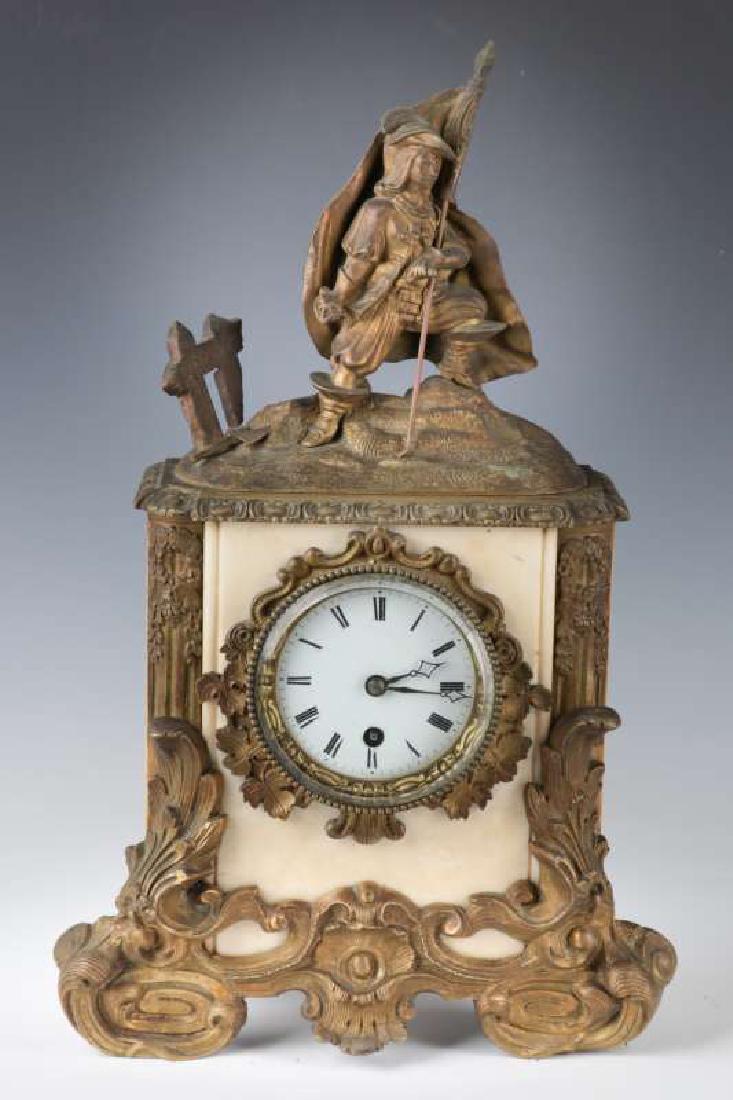 A CIRCA 1850 FRENCH SILK SUSPENSION STATUE CLOCK (1 of 10)