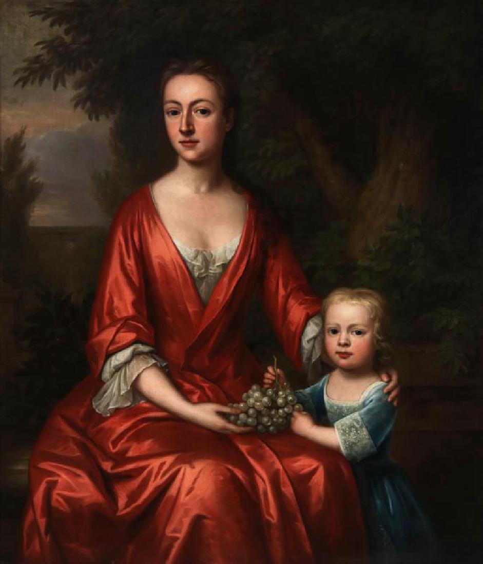 AN 18TH C. BRITISH SCHOOL MOTHER & CHILD PORTRAIT (1 of 11)