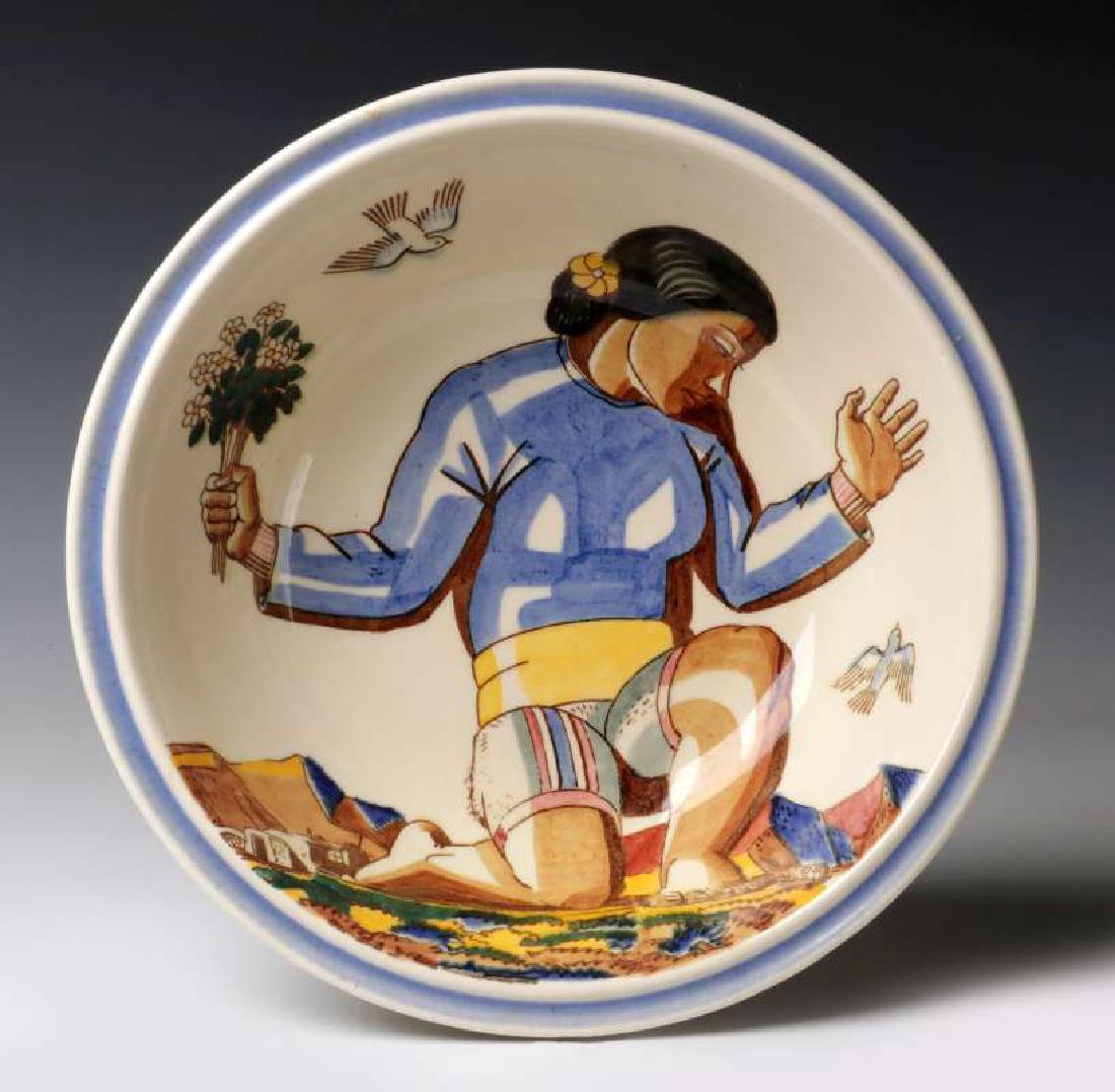 A ROCKWELL KENT 'SALAMINA'  BOWL FOR VERNON KILNS (1 of 9)