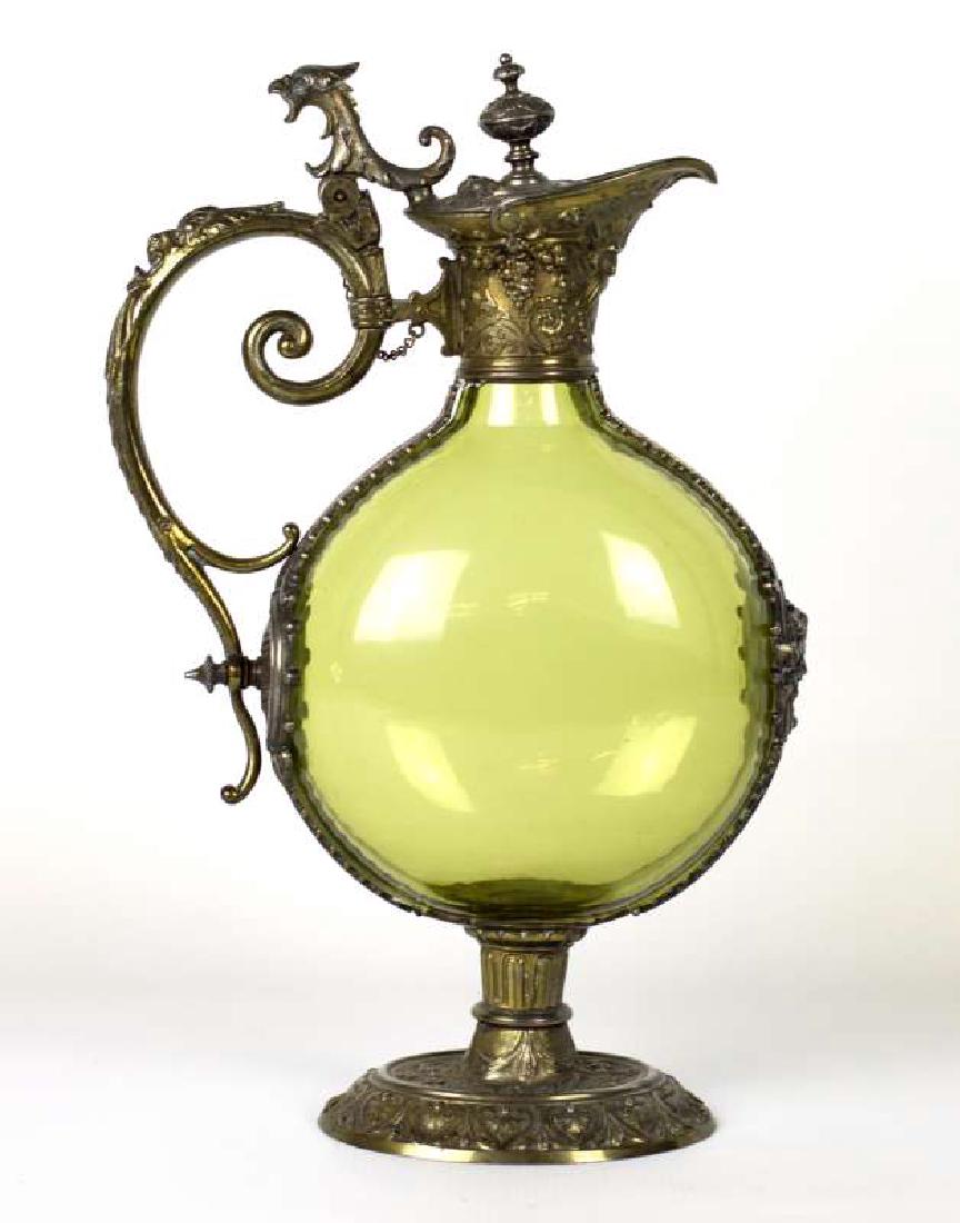 A CIRCA 1900 CONTINENTAL METAL MOUNTED CLARET JUG (1 of 9)