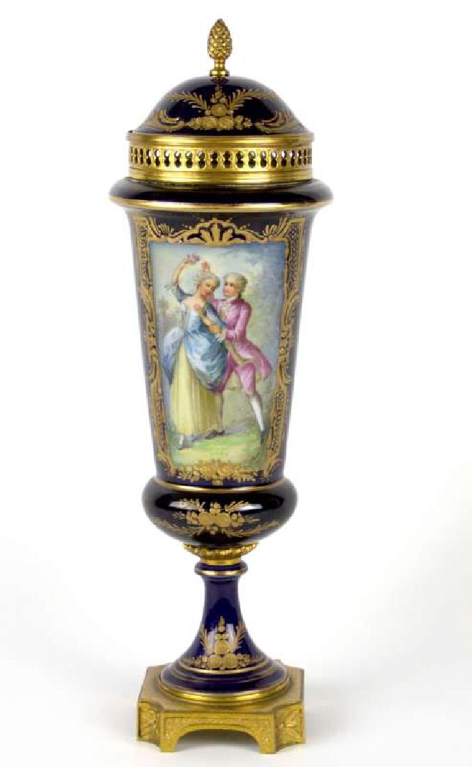 A SEVRES TYPE ARTIST SIGNED COVERED VASE C. 1890 (1 of 14)