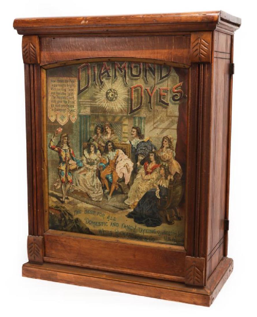 A CIRCA 1890 DIAMOND DYES 'COURT JESTER' CABINET (1 of 8)