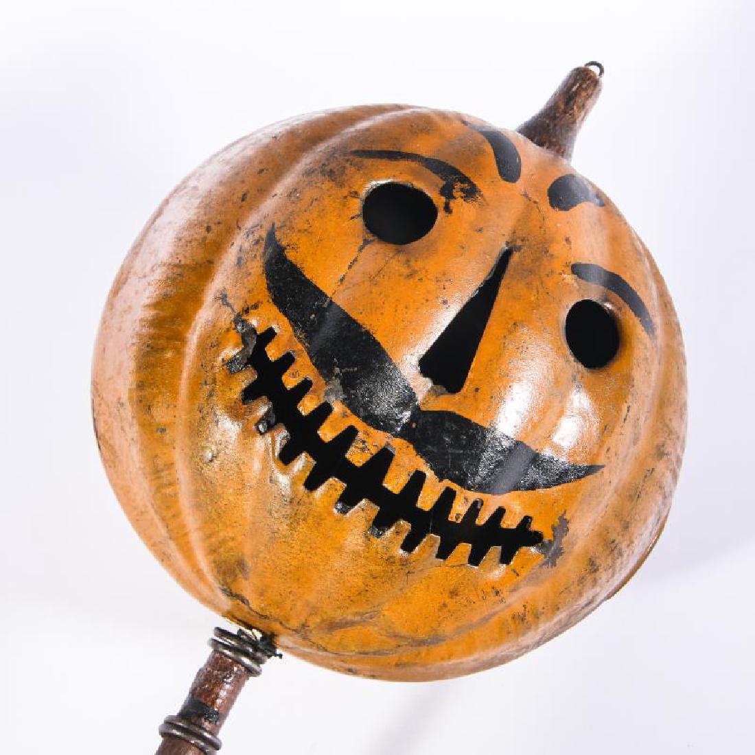 A Rare Painted Tin Jack O Lantern Parade Torch