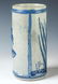 AN OLD SLEEPY EYE FLEMISH WARE CATTAILS VASE - 2