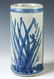 AN OLD SLEEPY EYE FLEMISH WARE CATTAILS VASE - 3