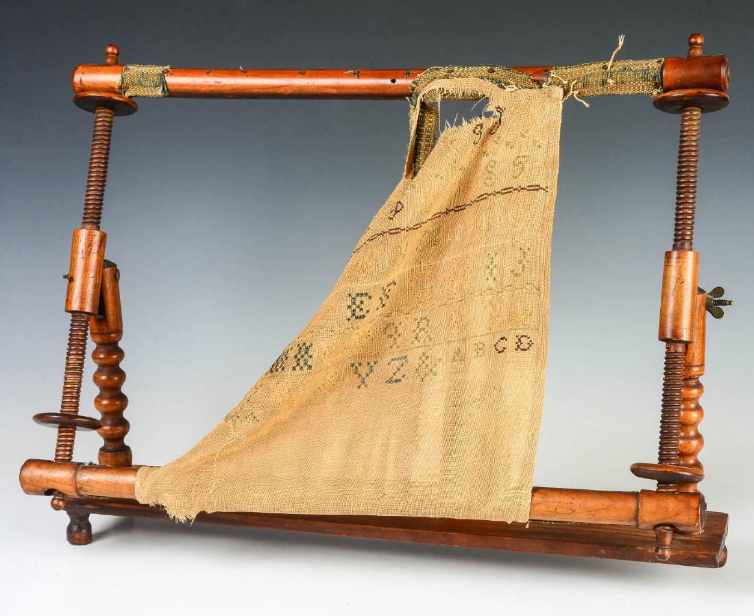 A 19TH CENTURY CROSS STITCH AND EMBROIDERY STAND (1 of 10)