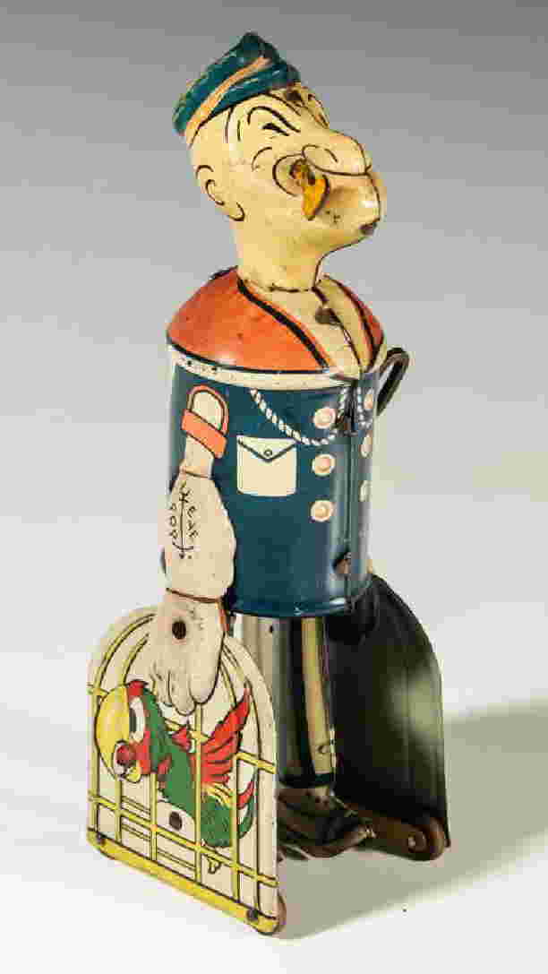 Download A CIRCA 1935 POPEYE TIN LITHO WIND UP WALKER TOY