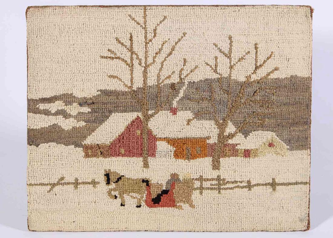 A PICTORIAL HOOKED MAT IN THE MANNER OF GRENFELL (1 of 7)