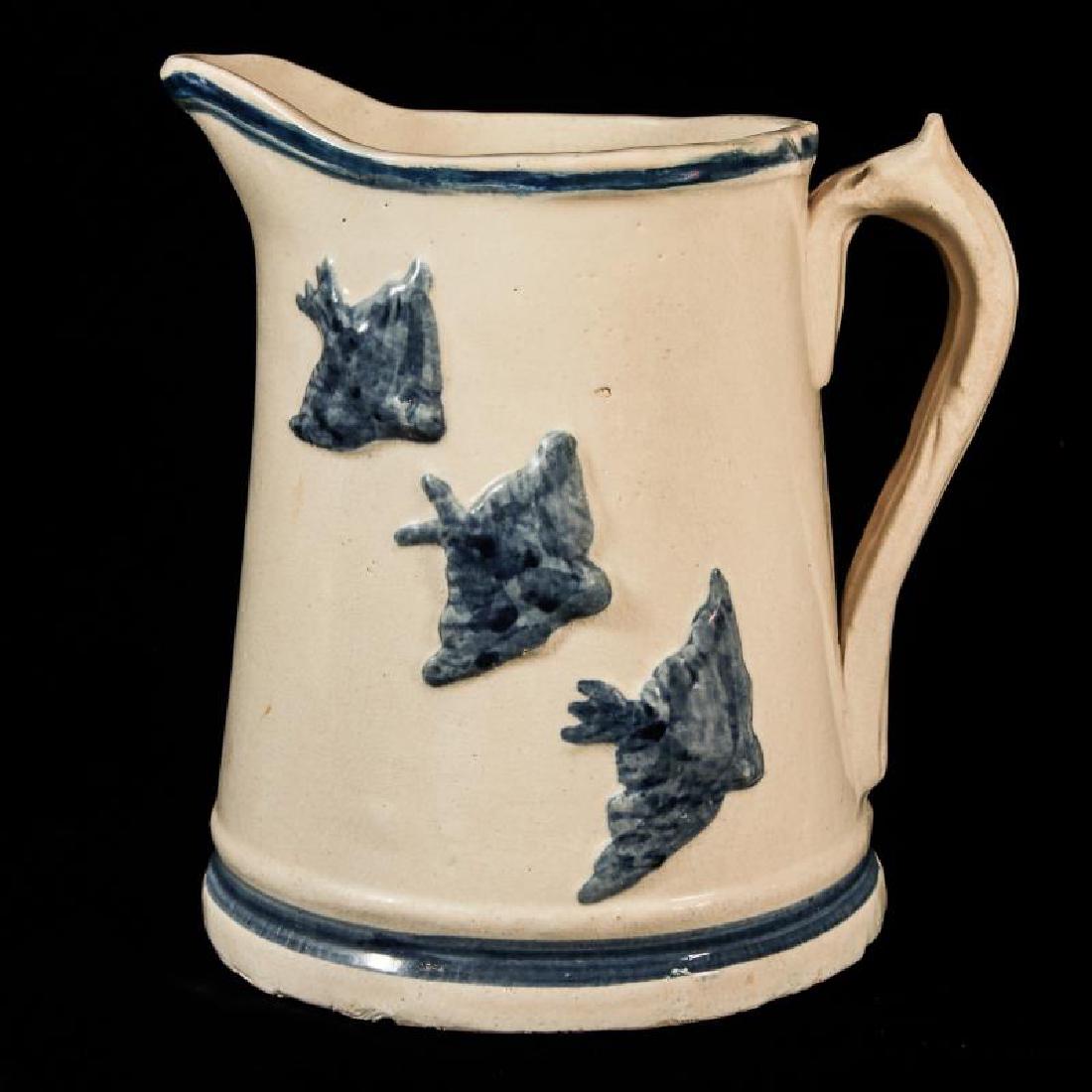 VERY UNIQUE STONEWARE PITCHER- NOTABLE INSCRIPTION (1 of 9)