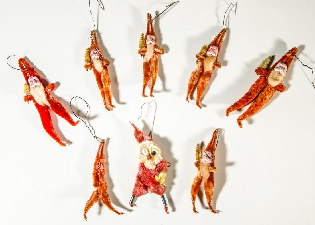 A COLLECTION OF CHENILLE SANTA CLAUS ORNAMENTS (1 of 7)