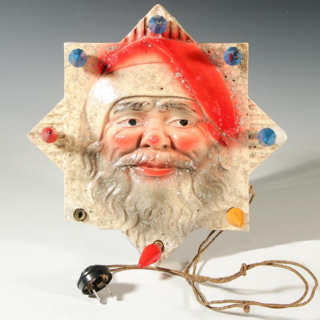 VINTAGE LIGHTED PAINTED CHALK SANTA CLAUS DISPLAY (1 of 8)