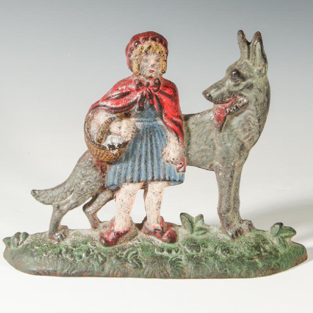 RED RIDING HOOD REPRODUCTION DOOR STOP: As shown. Measures 7.5 x 9.5 inches. We happily provide seamless in-house packing and shipping services on nearly everything we sell.