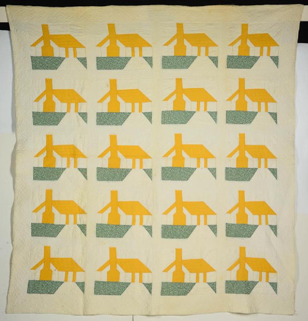 A VINTAGE HOUSE BLOCK QUILT (1 of 8)