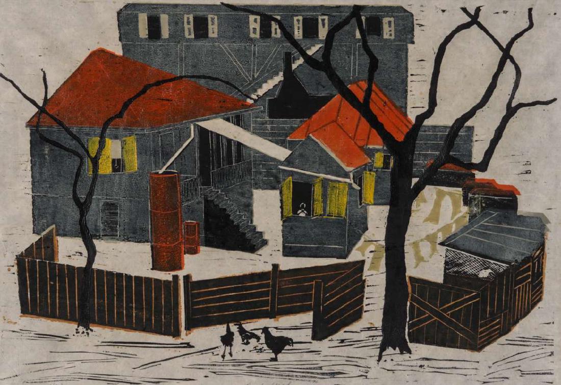 DAVIRA FISHER (1918-1986) SIGNED BLOCK PRINT (1 of 13)