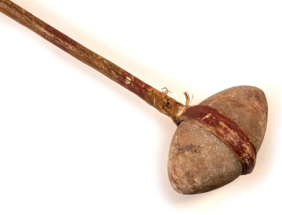A LATE 19TH C. PLAINS QUARTZ STONE HEAD WAR CLUB (1 of 10)