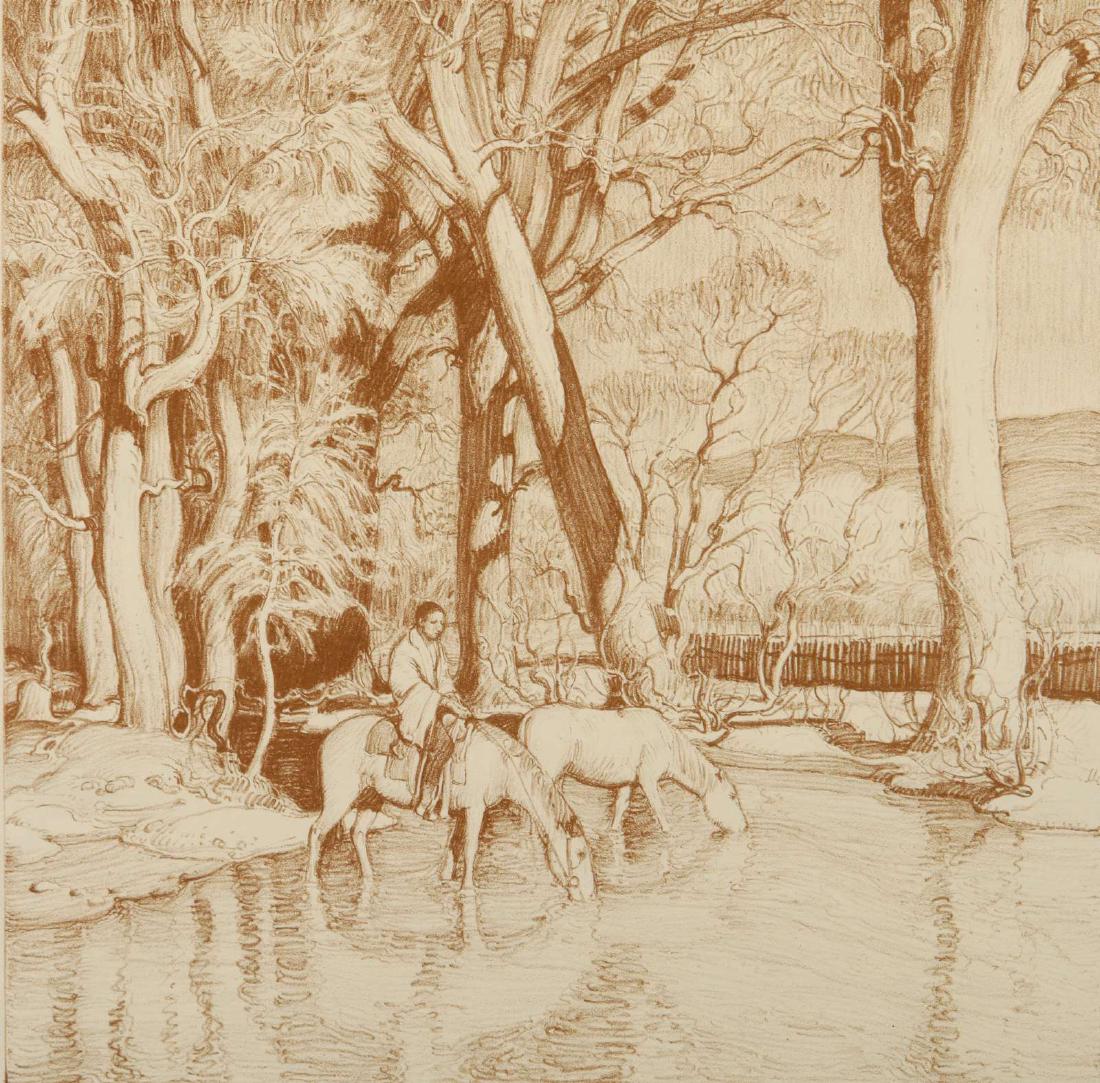 E. MARTIN HENNINGS, A RARE LITHOGRAPH IN BROWN INKS (1 of 10)