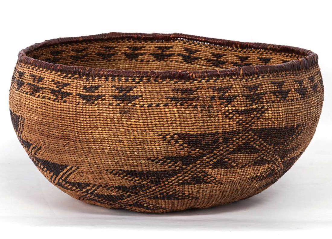 AN EXCEPTIONALLY LARGE CALIFORNIA INDIAN BASKET (1 of 7)
