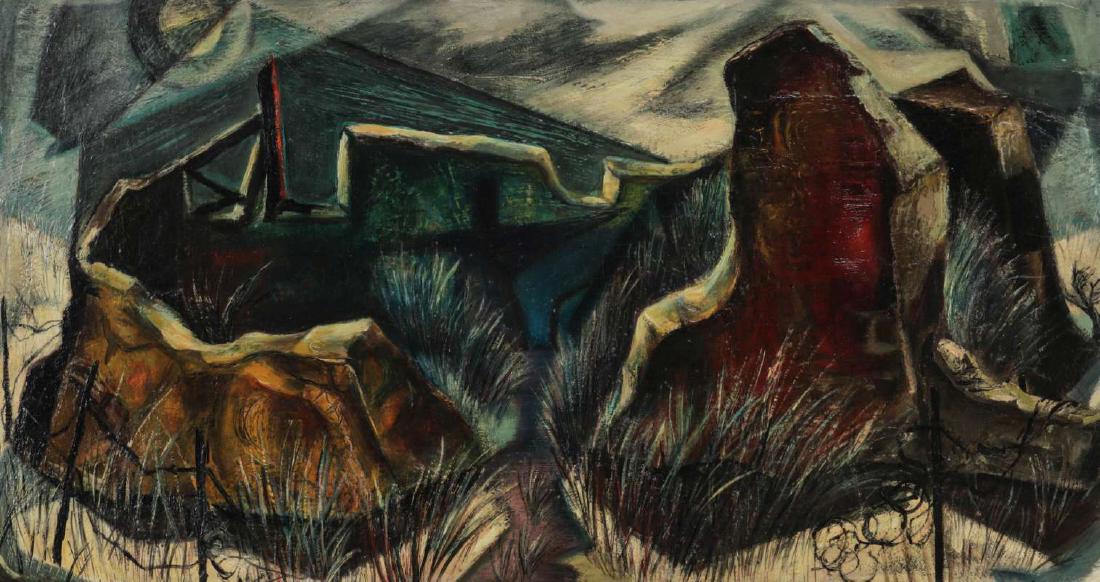 BURR SINGER (1908-1992) ADOBE RUINS ABSTRACTION (1 of 10)