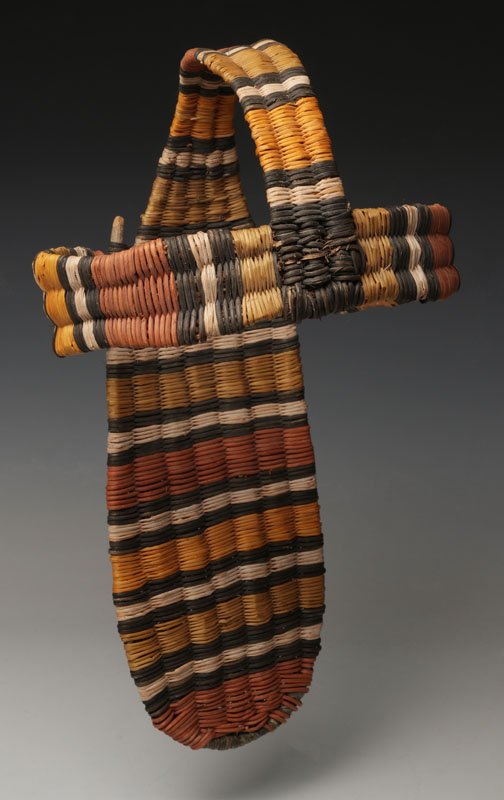 AN UNUSUAL HOPI WICKER BASKETRY DOLL CRADLE BOARD (1 of 8)