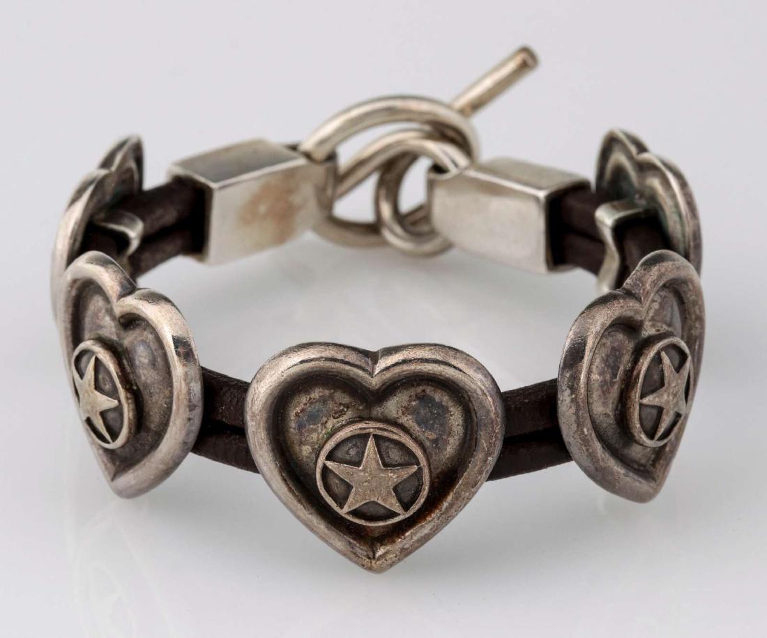 ARNOLD GOLDSTEIN STERLING HEARTS 'CONCHO' BRACELET (1 of 7)