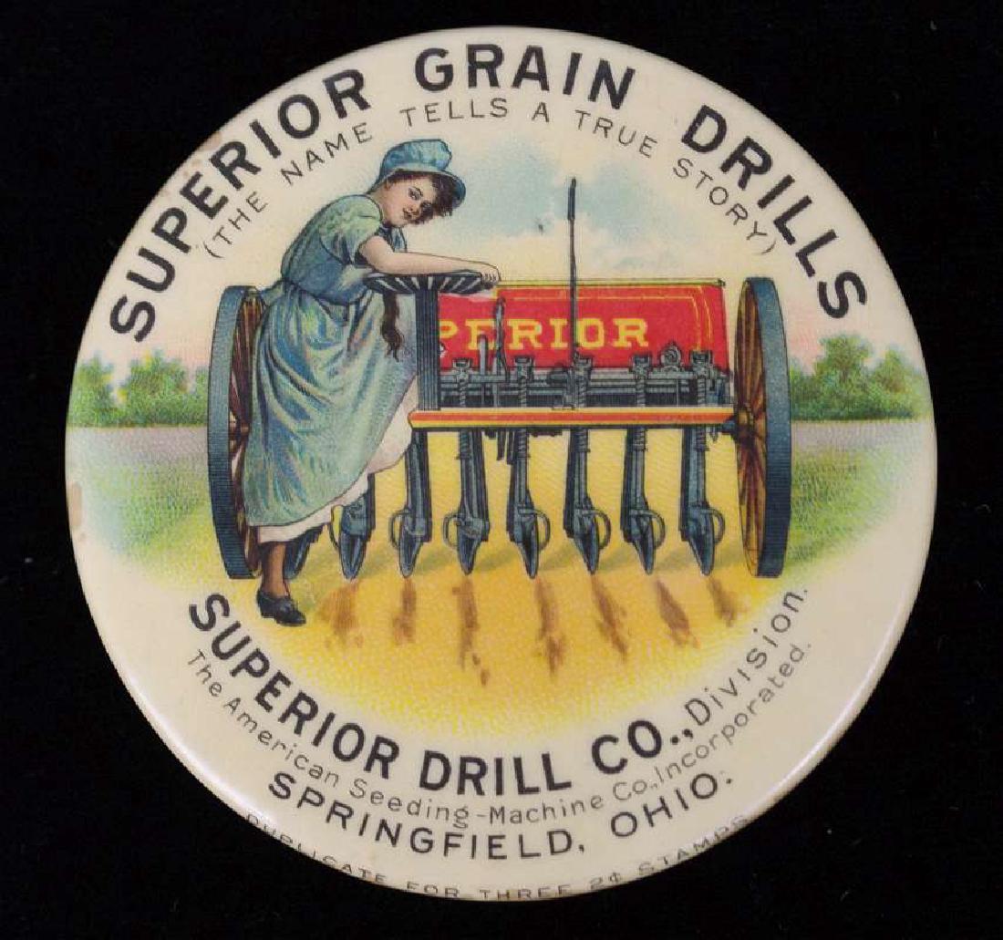 SUPERIOR GRAIN DRILLS CO ADVERTISING POCKET MIRROR (1 of 3)