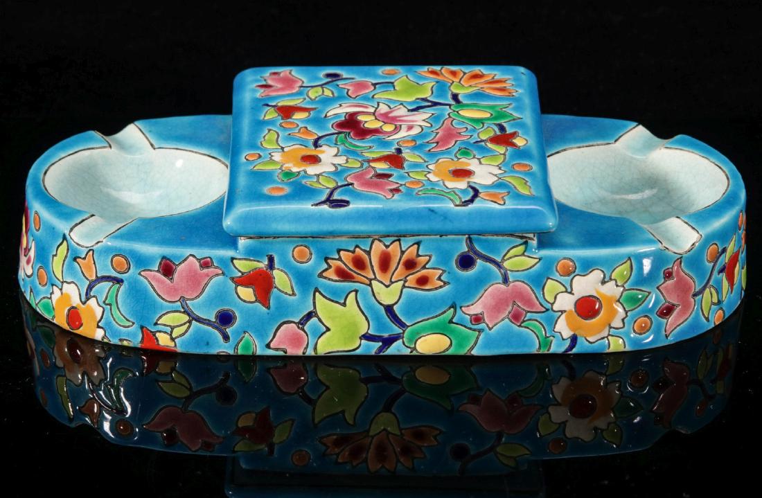 A LONGWY FRENCH ART DECO CIGARETTE BOX (1 of 6)