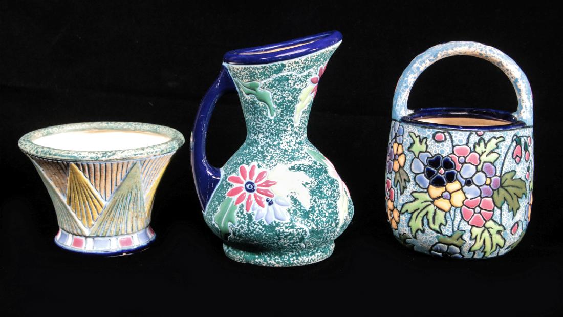 THREE AMPHORA CZECHO-SLOVAKIA ART POTTERY VASES (1 of 7)