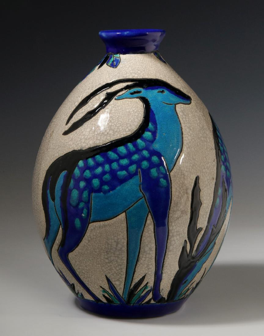 A CATTEAU DEER VASE FOR BOCH FRERES KERAMIS (1 of 6)