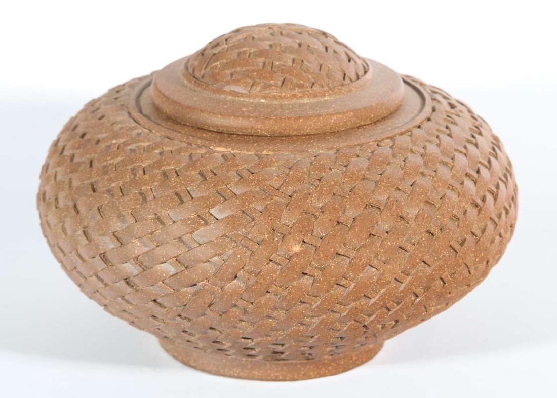 J. EDWARD BARKER STUDIO POTTERY BASKET FORM JAR (1 of 10)
